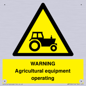 WARNING Agricultural equipment operating
